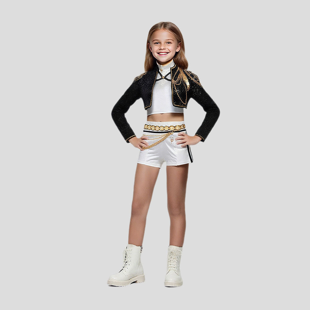 Meisjes Sequin Halloween Kostuum | Crop Jacket Shorts