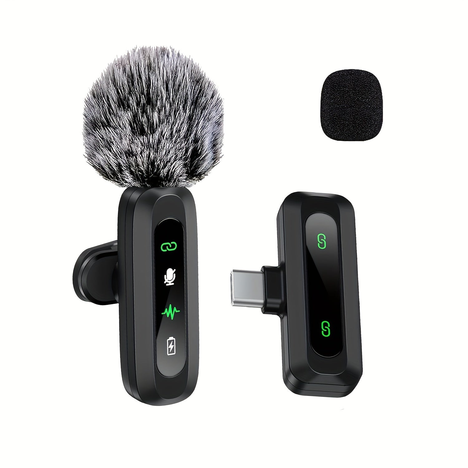 Draadloze Lavalier Microfoon met USB-C Verbinding voor Smartphones en Tablets – Compact Ontwerp, Ideaal voor Podcasts en Vlogs