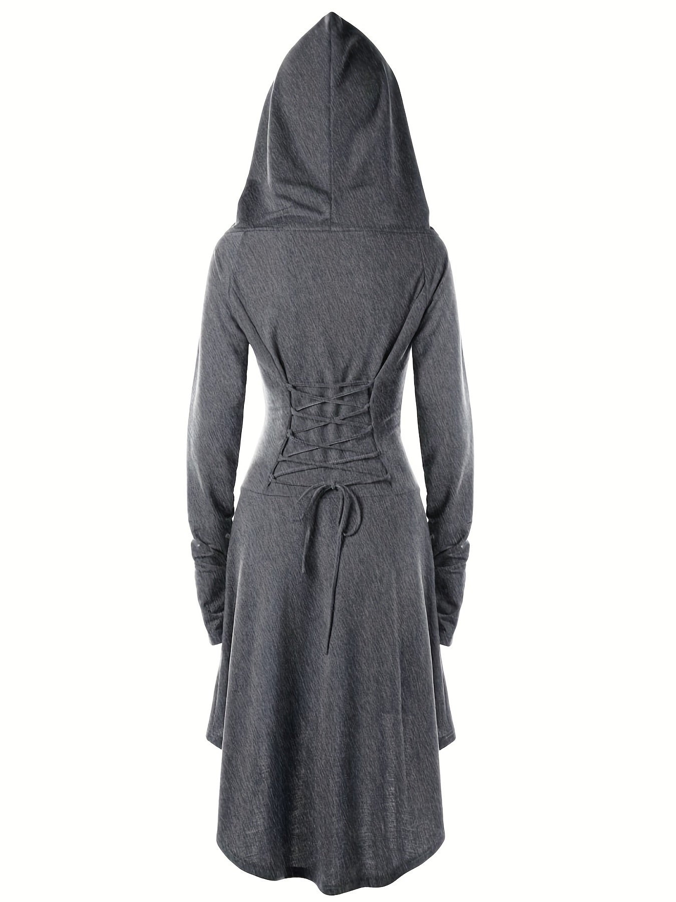 Vrouwen Vintage Korset Lange Mouw Halloween Kostuum Jurk | Midi