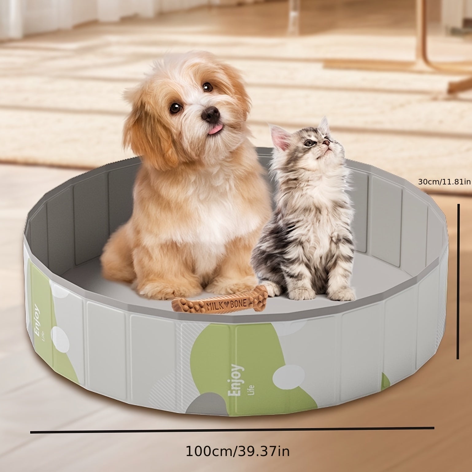 PawLuna Opvouwbaar Hondenbad van PVC | 80 cm Ø | Robuust & Draagbaar | Perfect voor Zomer & Tuin