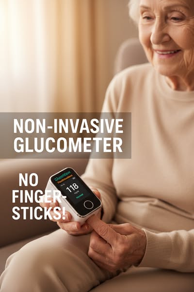GlucoseGuard Monitor | Niet-invasieve bloedglucosemeting in 5 seconden met 99% nauwkeurigheid