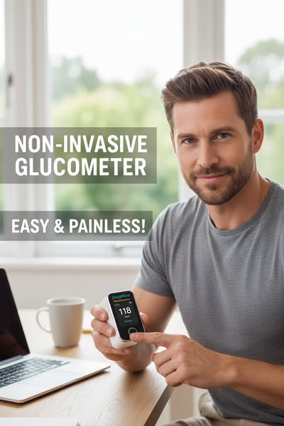 GlucoseGuard Monitor | Niet-invasieve bloedglucosemeting in 5 seconden met 99% nauwkeurigheid