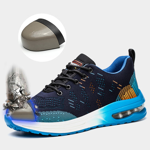 Lichte Stalen Neus Werk Sneakers met Ademend Mesh en Antislip Zolen – Comfortabele Veiligheidsschoenen voor Mannen