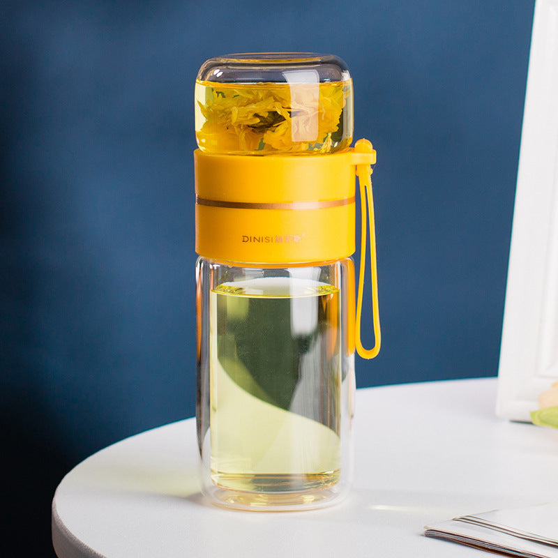 Dubbelwandige Glas-Waterfles met Theefilter - PureBrew