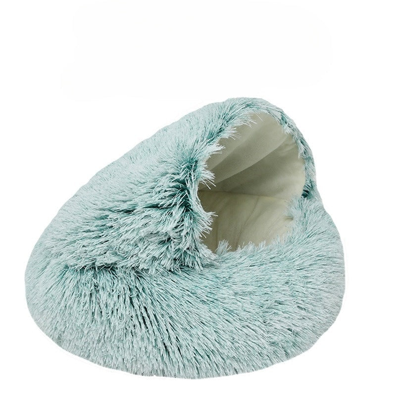 CozyPaws - 2-in-1 Ronde Kattenbed & Winter Slaapzak voor Ultiem Comfort