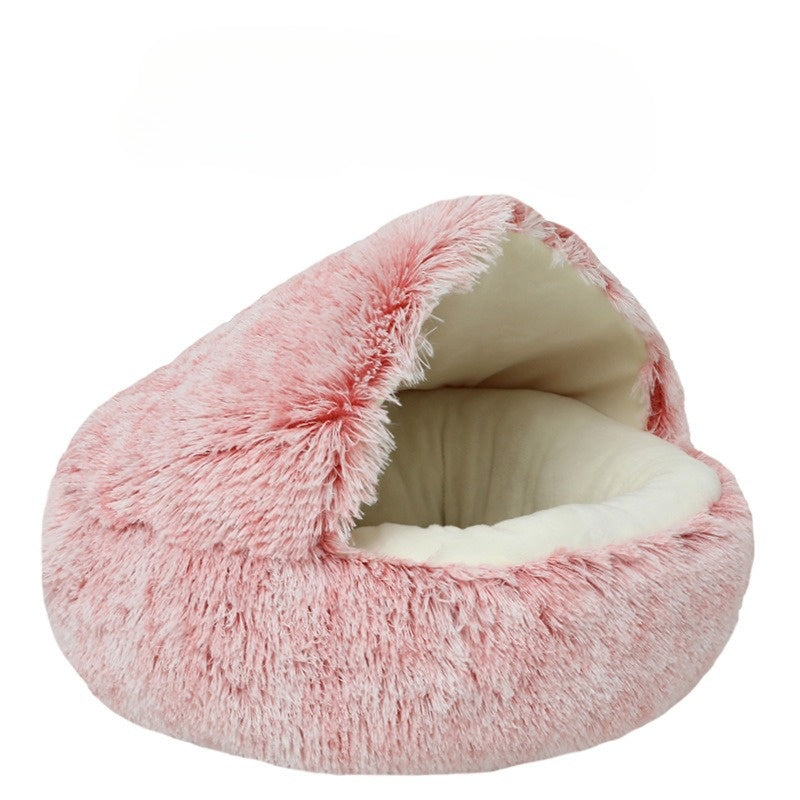 CozyPaws - 2-in-1 Ronde Kattenbed & Winter Slaapzak voor Ultiem Comfort