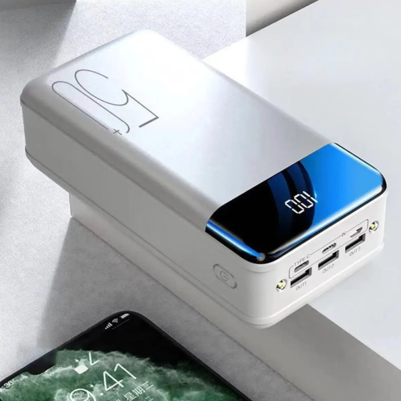 100.000mAh Ultra-Hoge Capaciteit Powerbank met Super Snelle Oplading – Draagbare Lader voor Telefoons, Tablets en Laptops