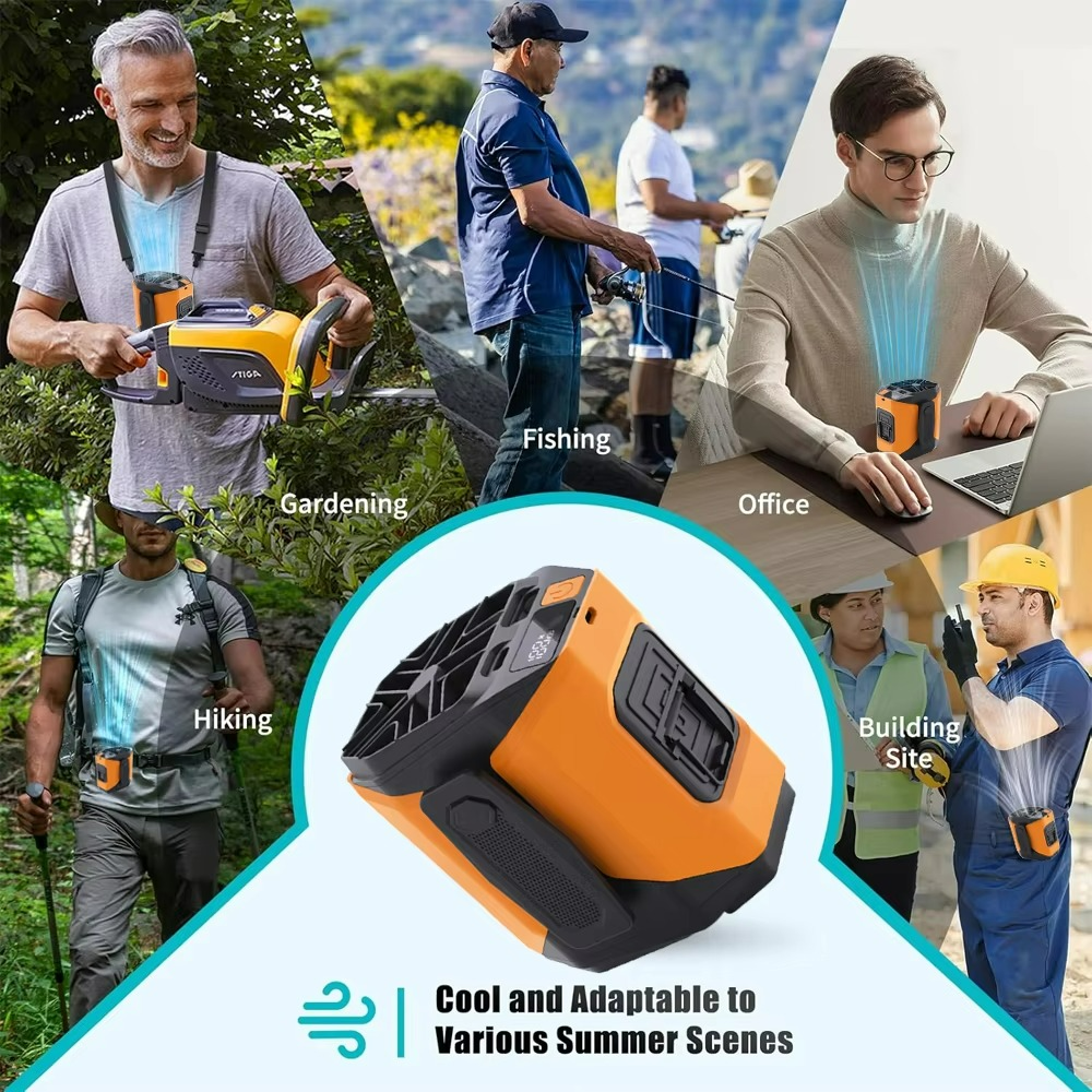 Venturo Breeze Fan | Draagbare herenventilator met powerbank en LED-lamp