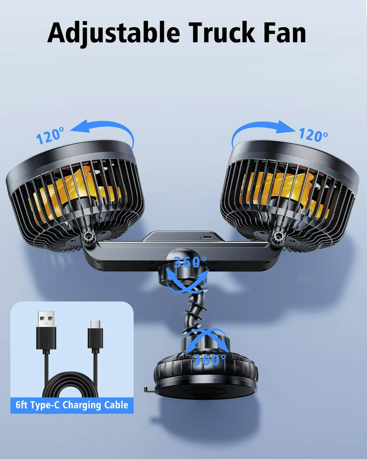 AeroBreeze Auto Ventilator | Draadloze ventilator met 4000 mAh accu en 3 windsnelheden