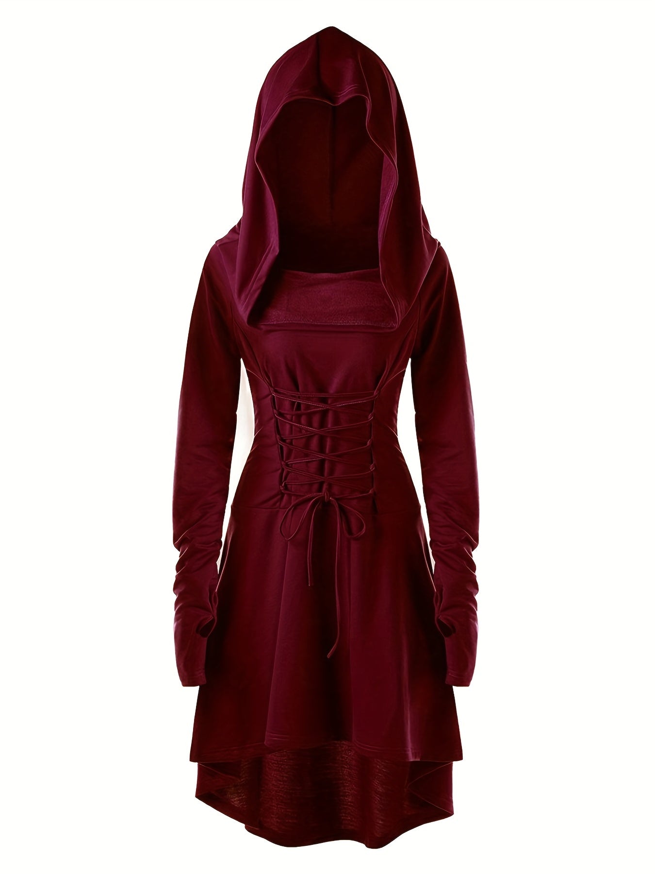 Vrouwen Vintage Korset Lange Mouw Halloween Kostuum Jurk | Midi