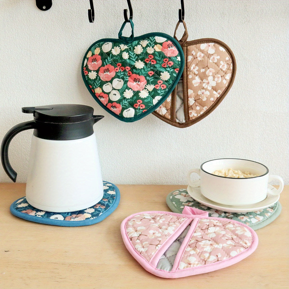 KeukenHart Hittebestendige Ovenwant-Set – Decoratieve Hartvormige GripPads