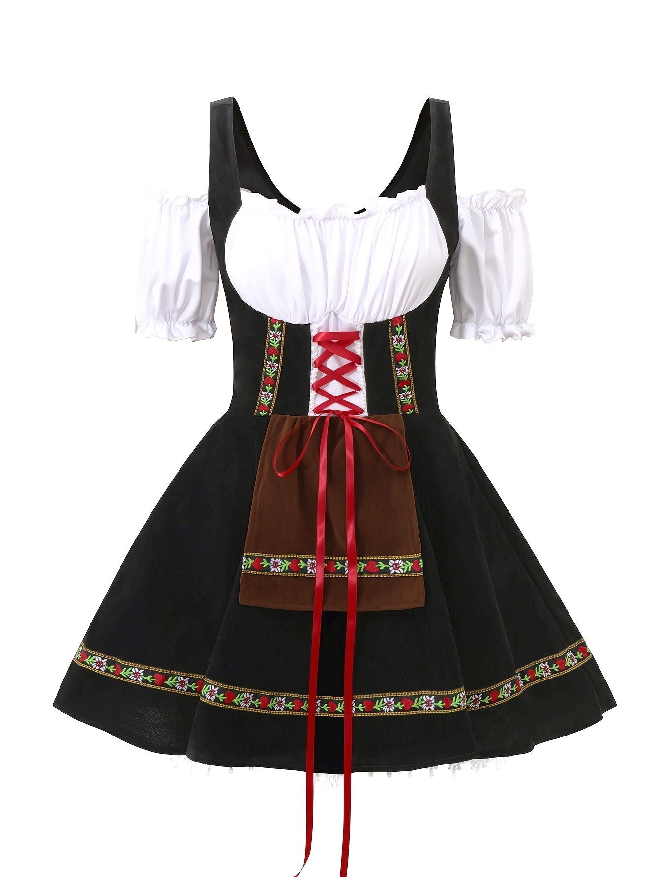 Dames Plus Size Beierse Halloween Kostuum Jurk | Puff Mouwen Mini