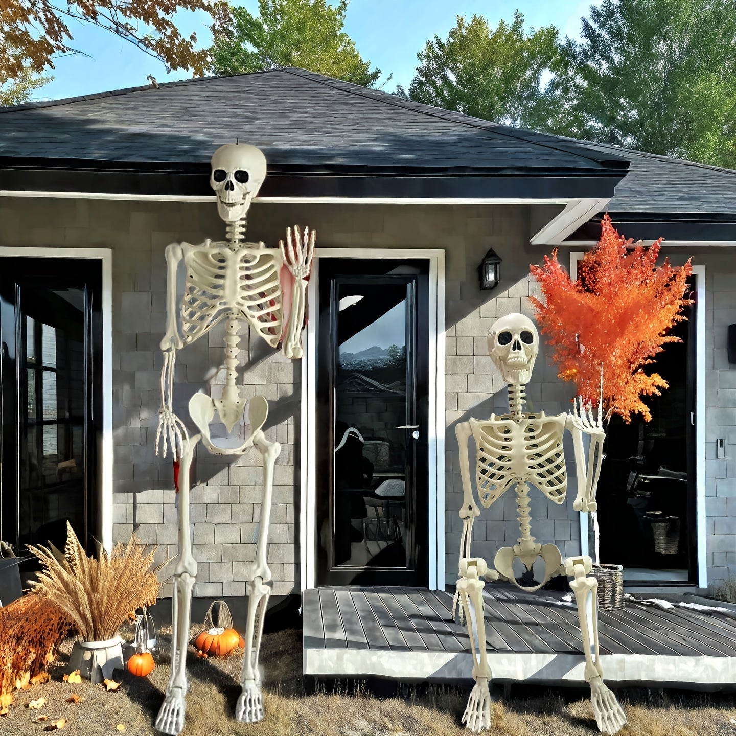 Reusachtige 6 Ft Halloween Skelet Decoratie | Poseerbaar Voor Buiten