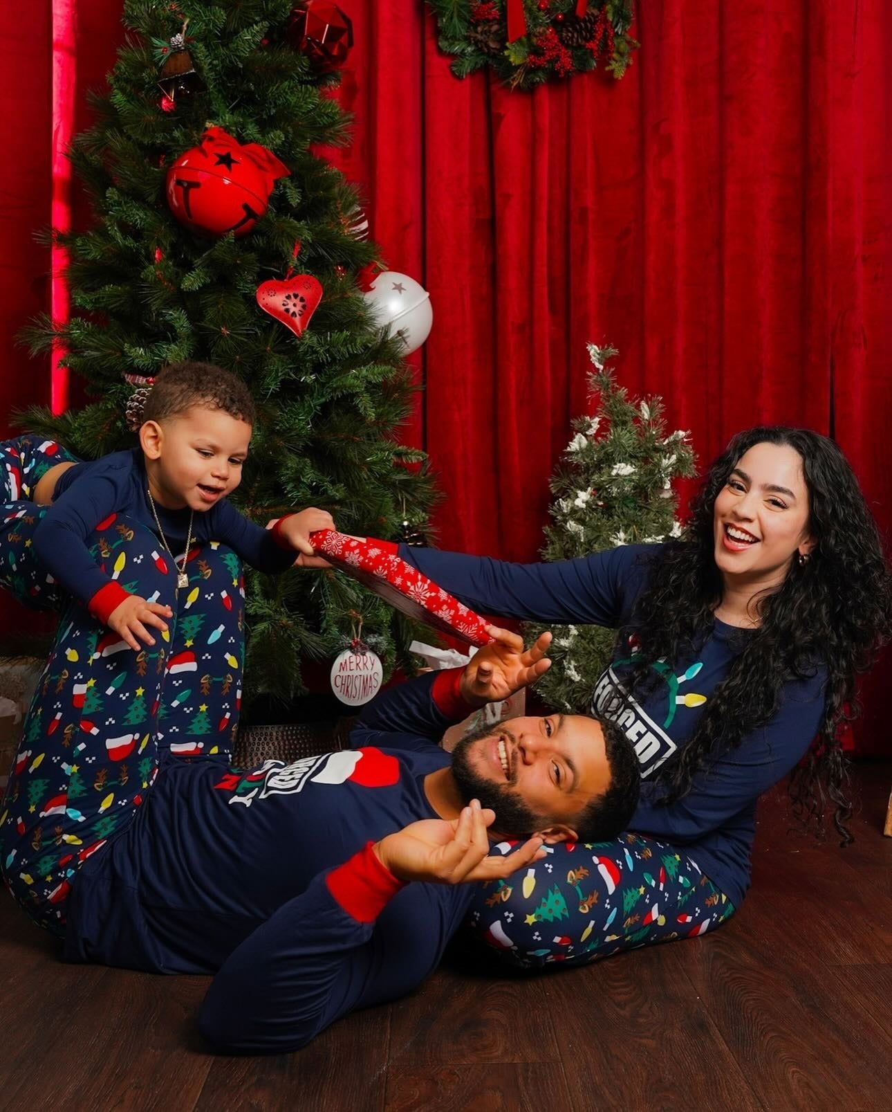 Klassieke Kerstmuts Print Bijpassende Familie Kerst Pyjama's