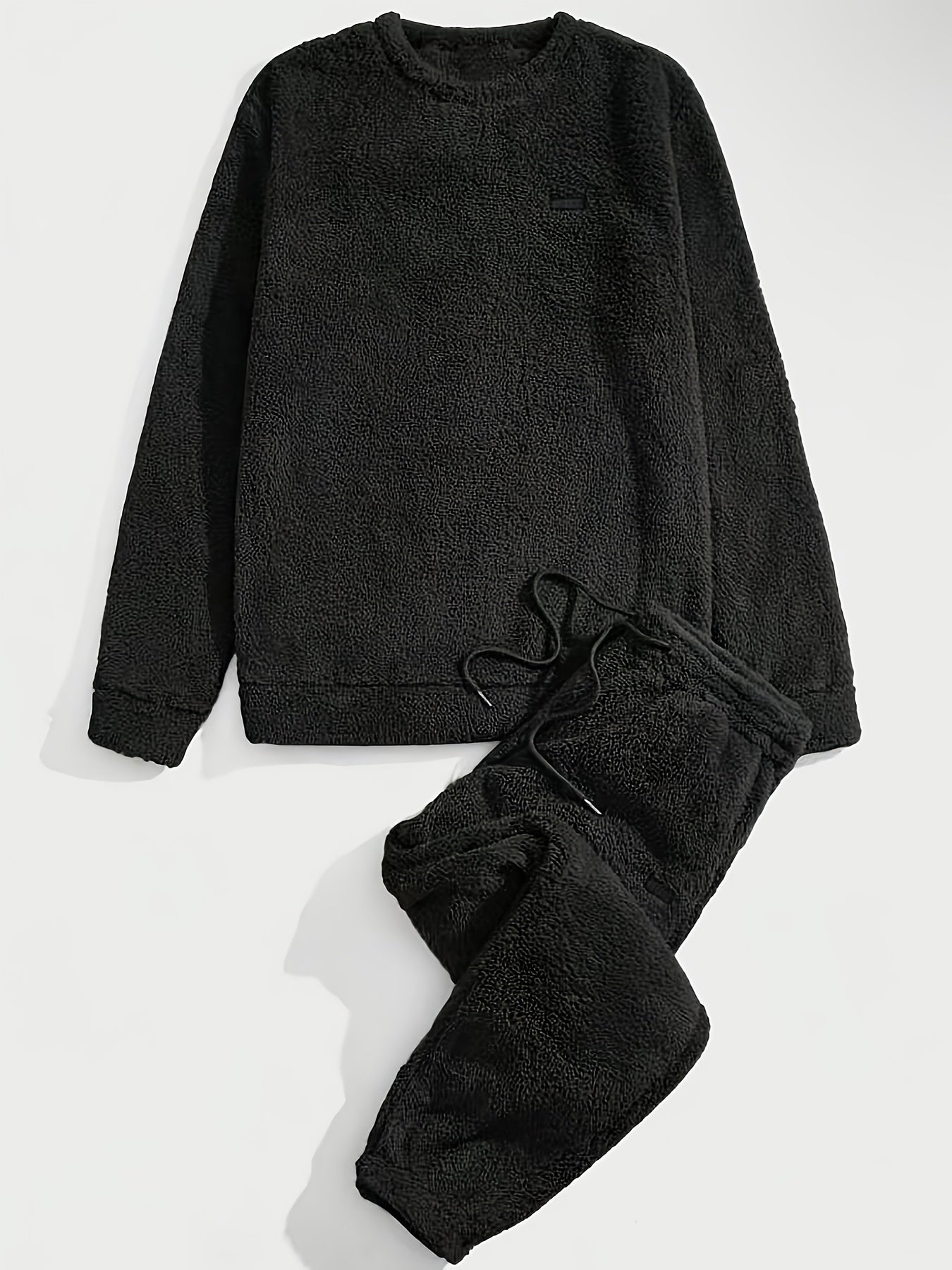 Heren Winterset | Pluche Sweatshirt & Trekkoord Broek | Warm & Comfortabel