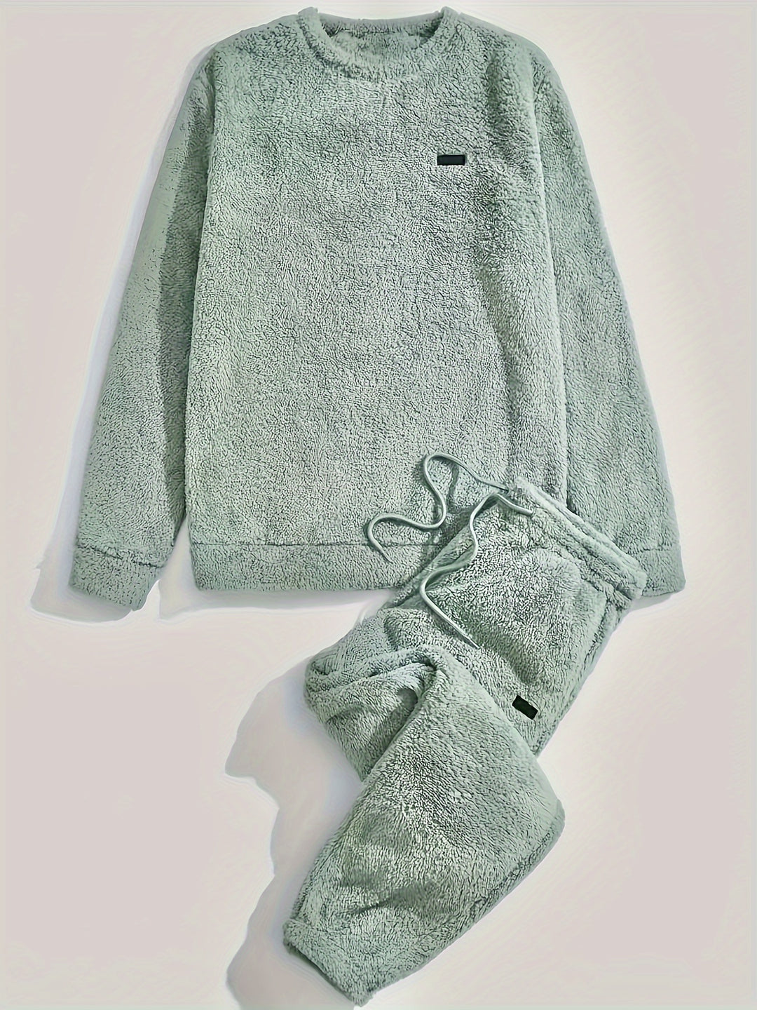 Heren Winterset | Pluche Sweatshirt & Trekkoord Broek | Warm & Comfortabel