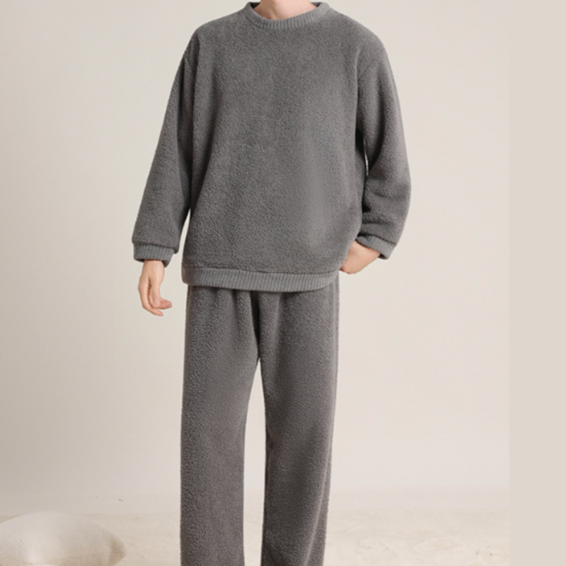 Heren Winterset | Pluche Sweatshirt & Trekkoord Broek | Warm & Comfortabel