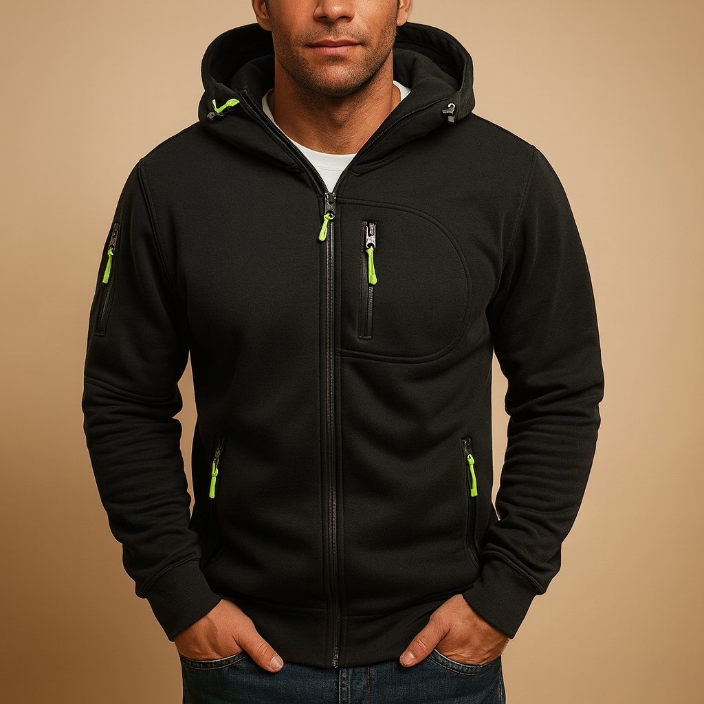 Heren Hoodie met Rits en Capuchon – Comfortabel Bram Design