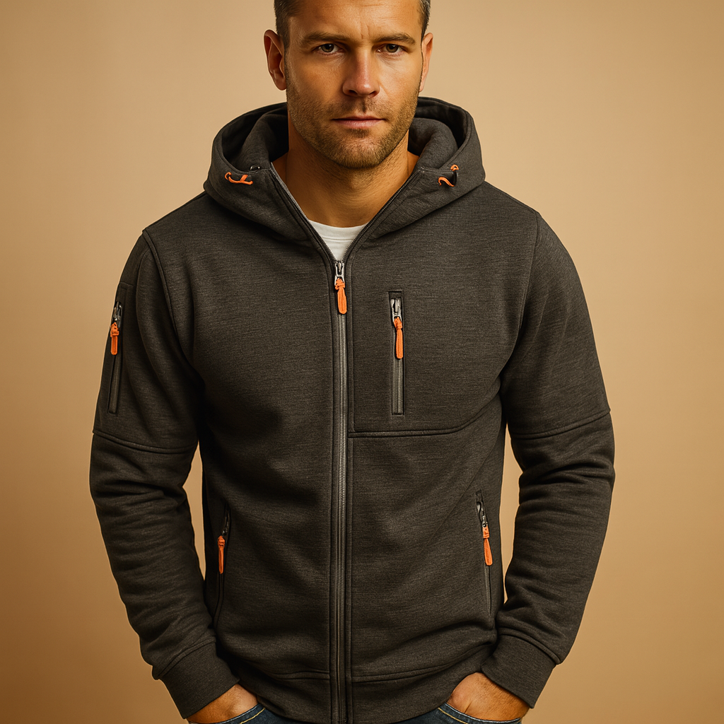 Heren Hoodie met Rits en Capuchon – Comfortabel Bram Design