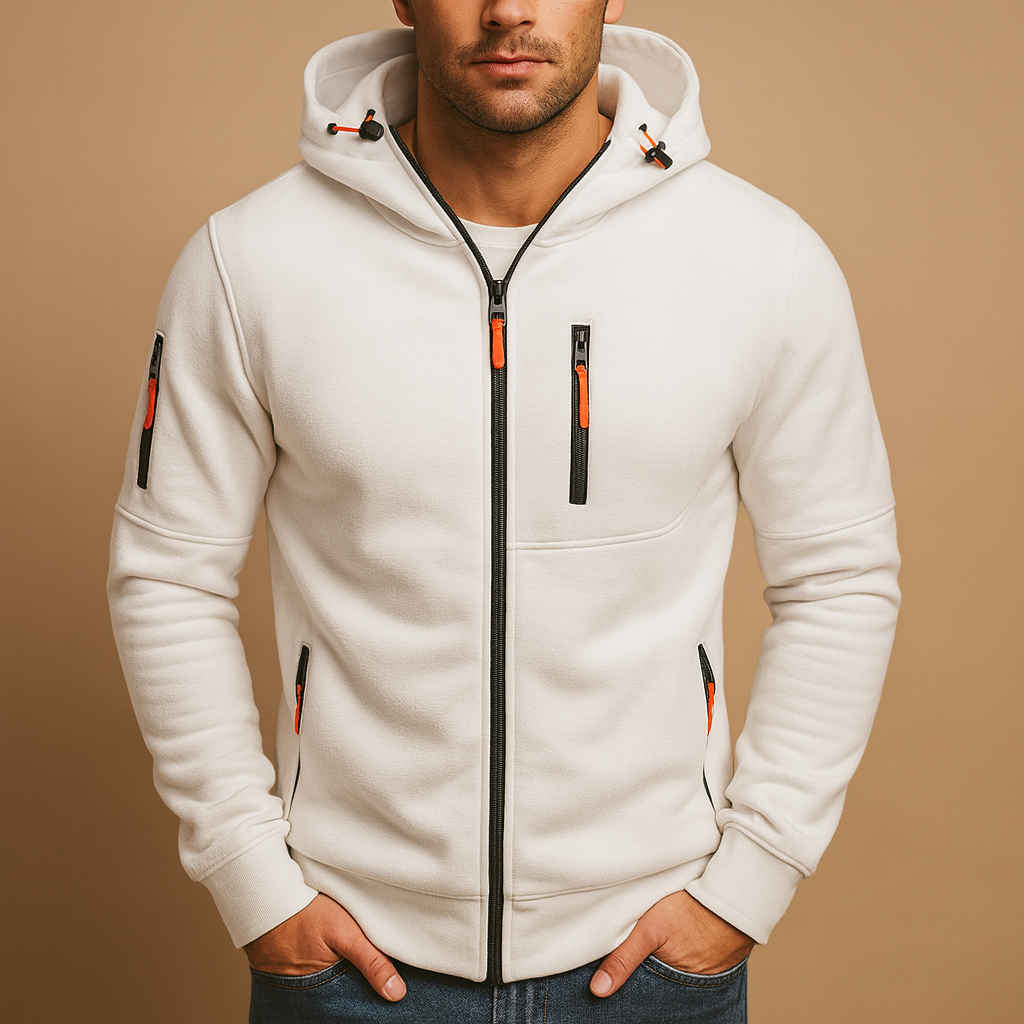Heren Hoodie met Rits en Capuchon – Comfortabel Bram Design