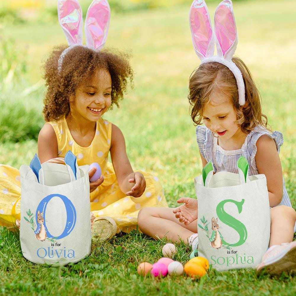 BunnyLuxe paasmand| Schattige gepersonaliseerde paasei jachtmand