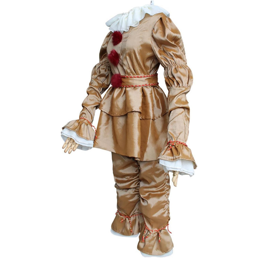 Vintage Lange Mouwen Halloween Clown Kostuum | Rimpeldetail