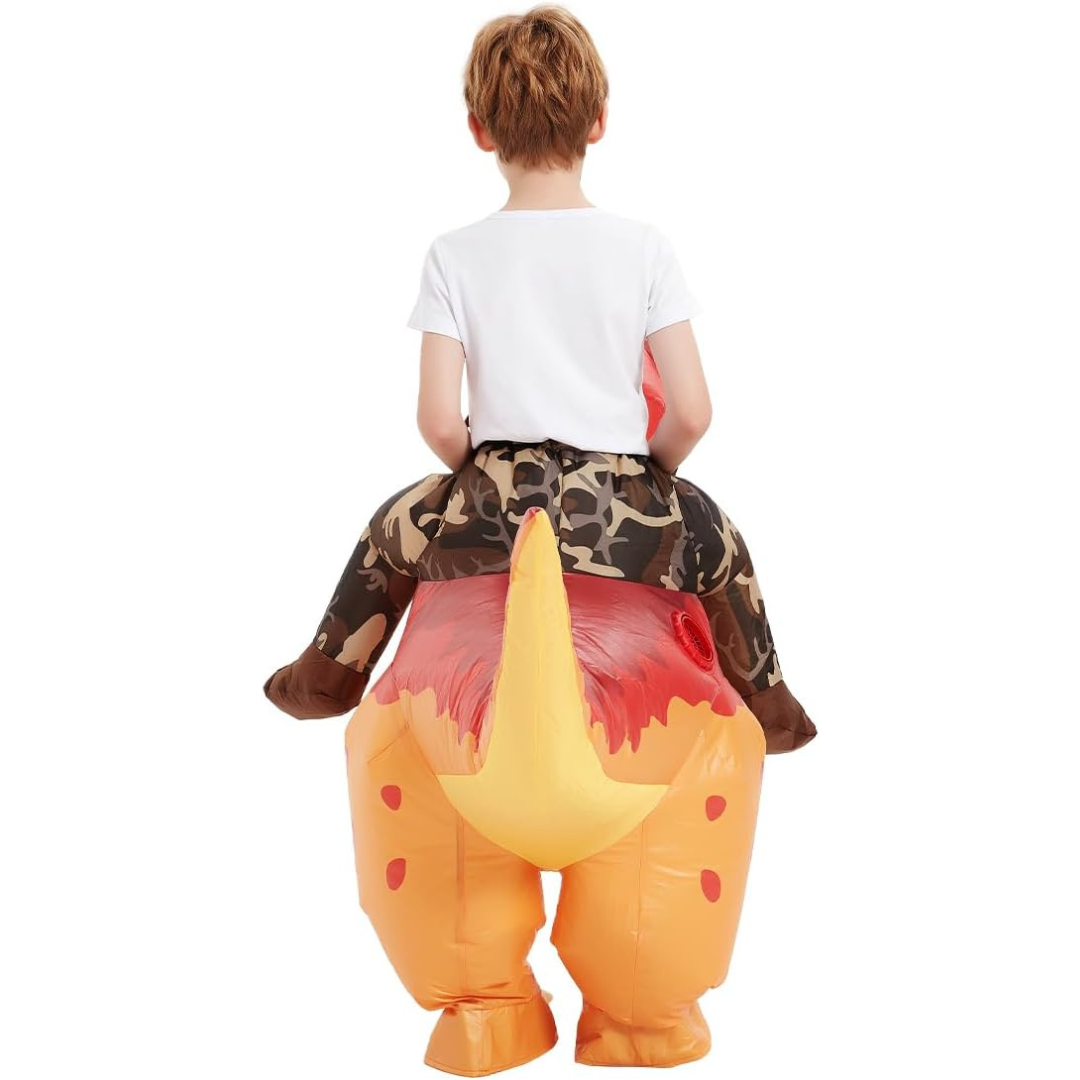 Kinderen Opblaasbare Halloween Dinosauruskostuum | Rijd-Op T-Rex met Ventilator