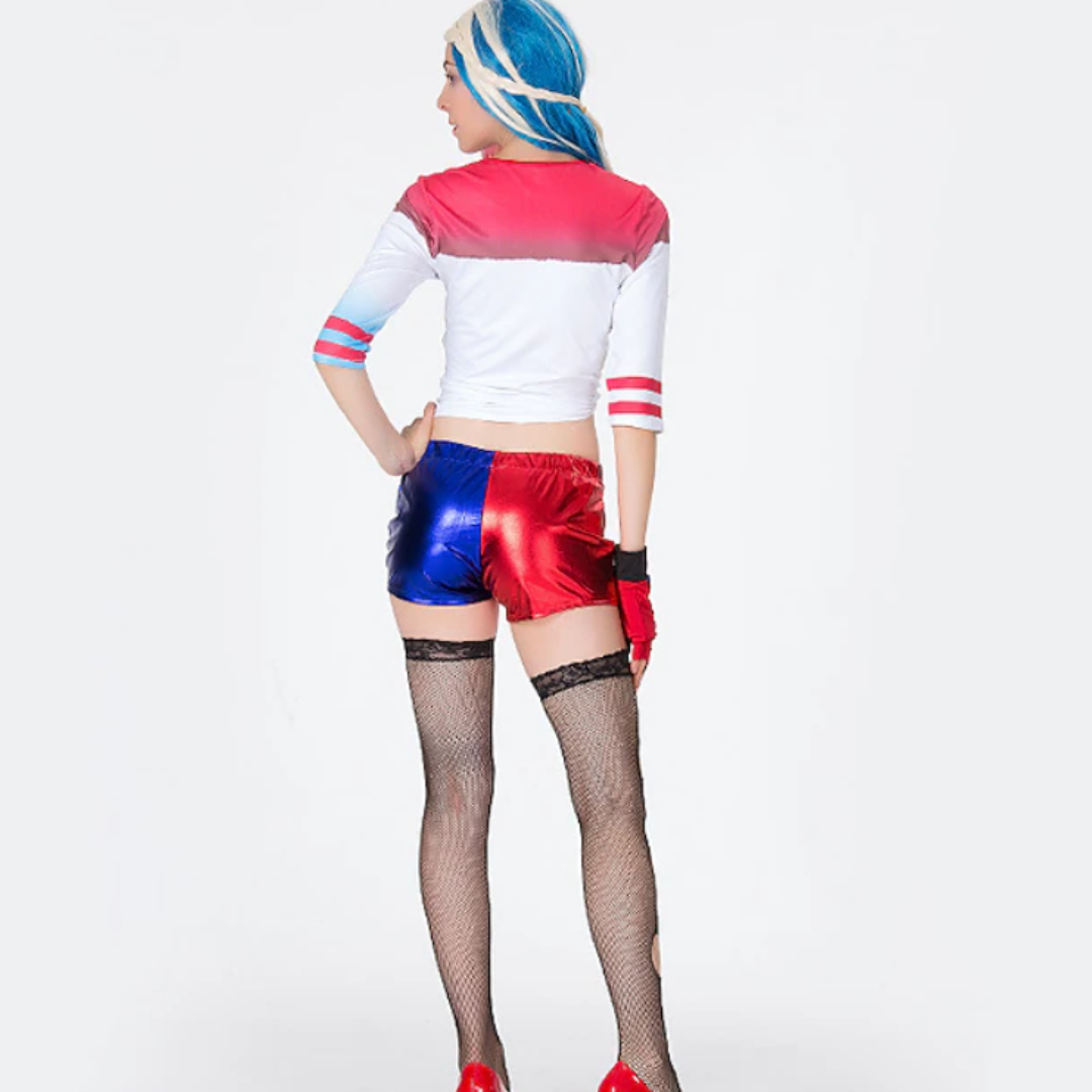 Dames Clown Halloween Schurken Kostuum Set