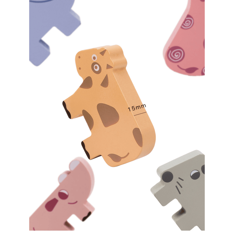 SensoryElegance Luxe Dieren Stapelspel | Creatief en educatief spel voor zintuiglijke stimulatie