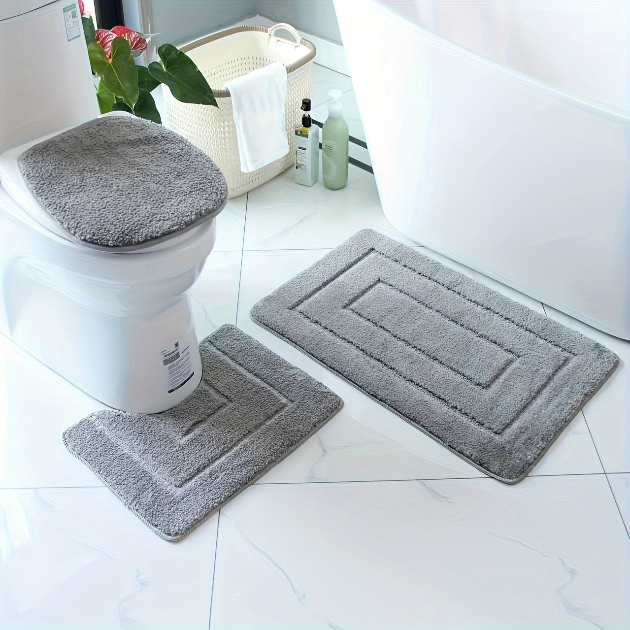 SoftStep Luxe Badmat Set – Antislip, Sneldrogend en Wasbaar