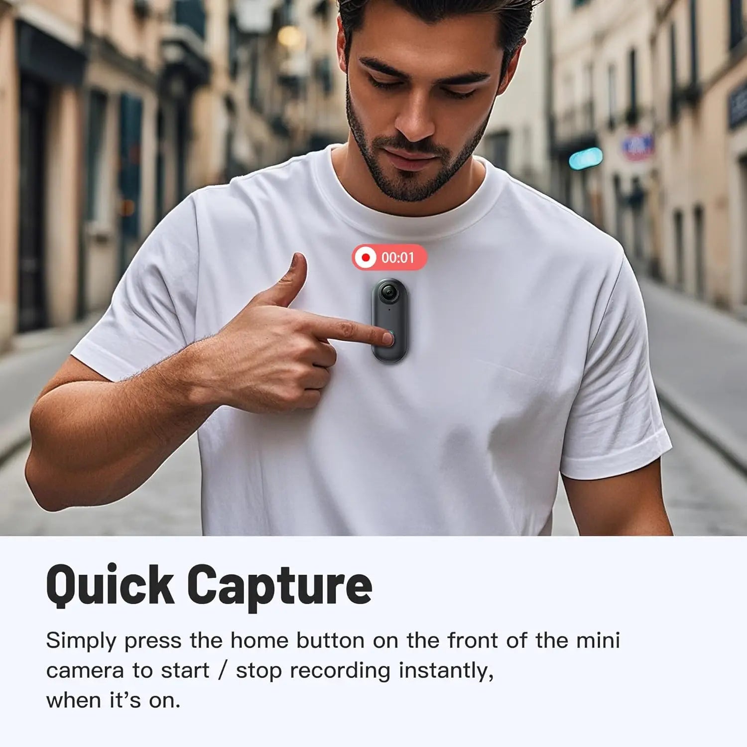 SnapGuard Mini Cam | Compacte HD-bodycamera voor discrete opnames