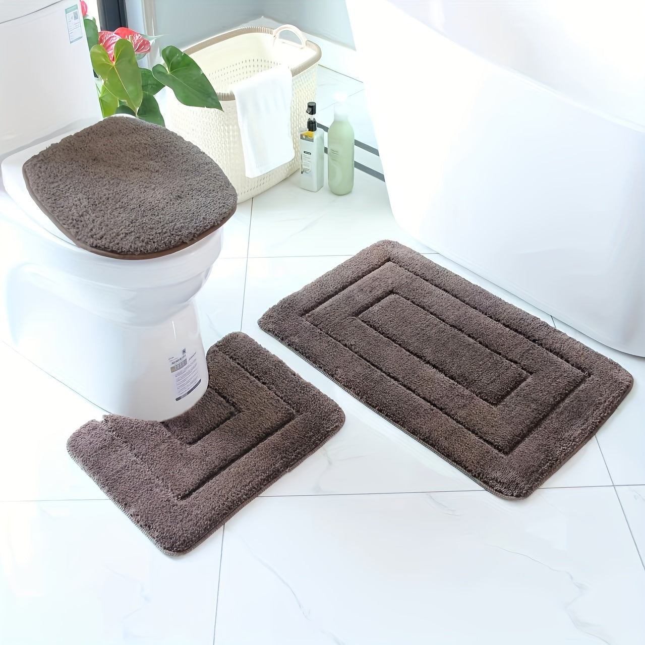 SoftStep Luxe Badmat Set – Antislip, Sneldrogend en Wasbaar