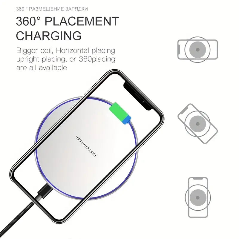 30W DRAADLOZE SNELLADER VOOR IPHONE & ANDERE APPARATEN | INDUCTIE OPLADER