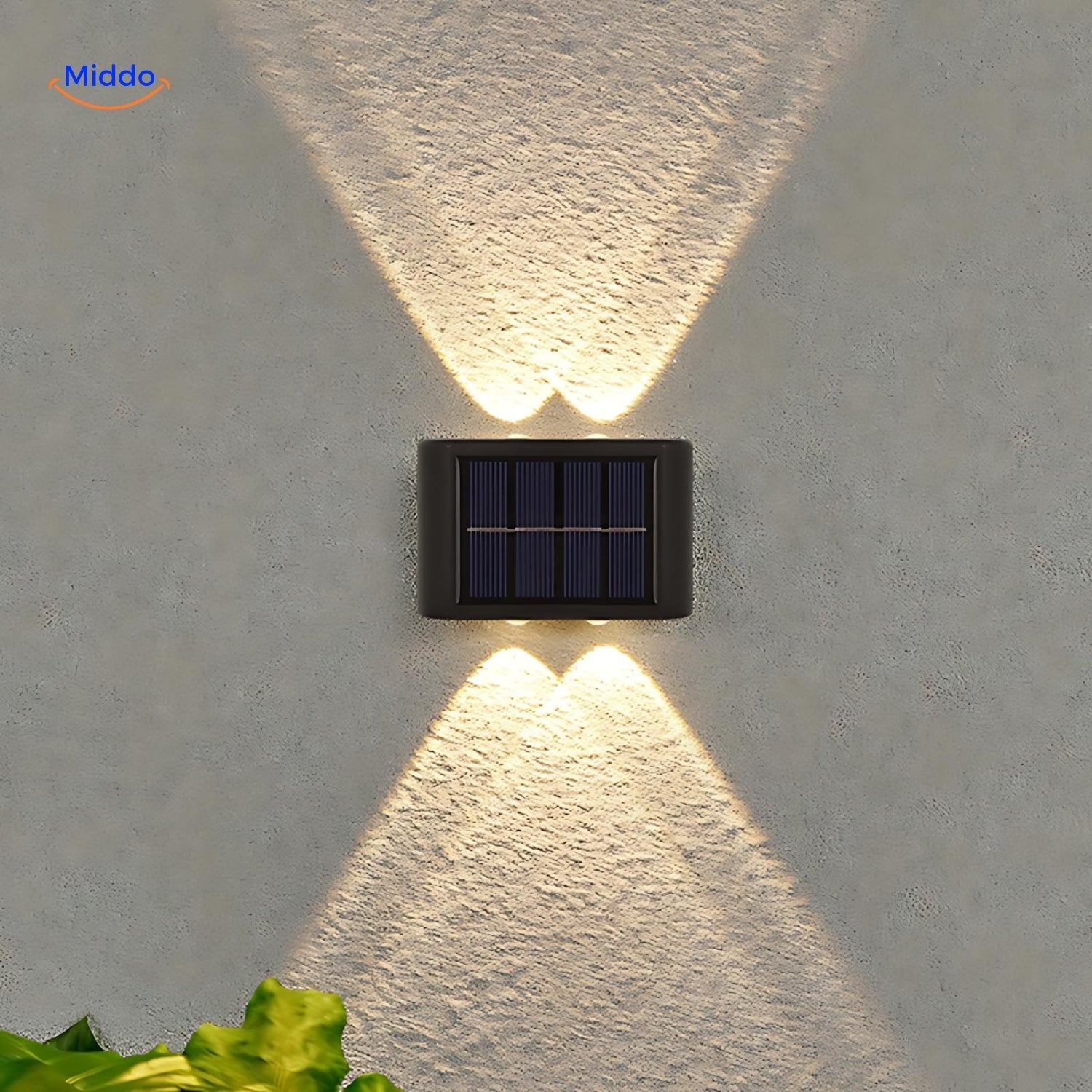 LumiGlow Solar-Wandlamp | Waterdichte LED met Dubbele Kop voor Stijlvolle Buitendecoratie