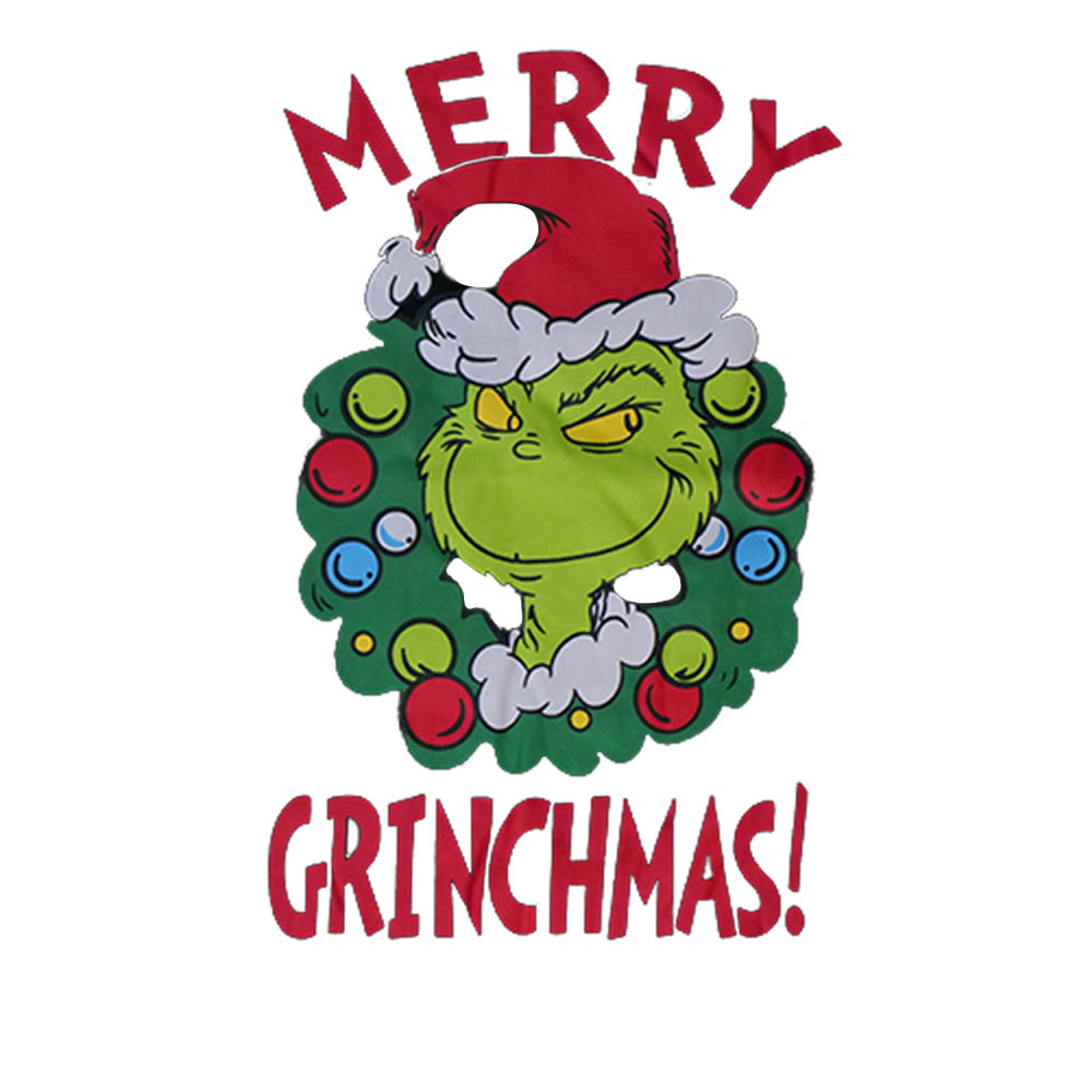 Groene Grinch Print Bijpassende Familie Kerst Pyjama's