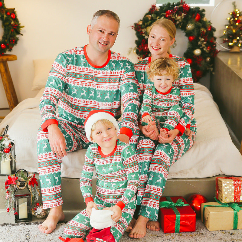 Rode en Groene Elch Kerst Matching Familie Kerst Pyjama's
