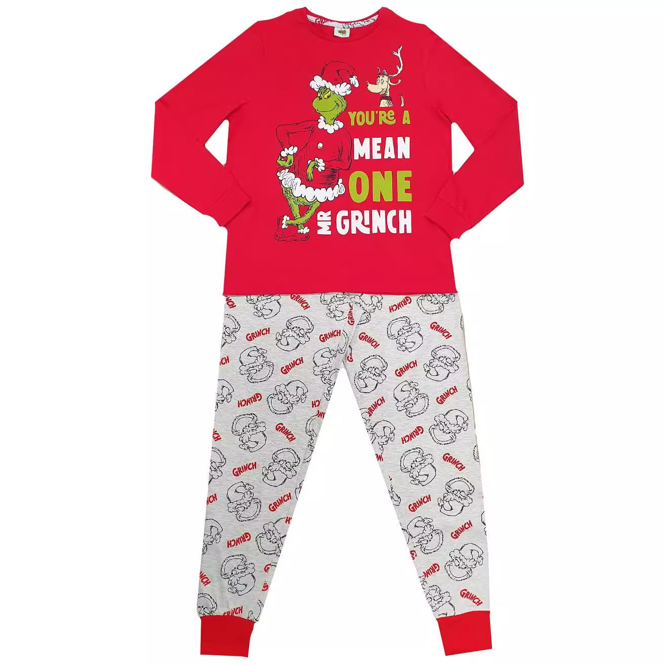 Classic Grinch Print Matching Family Kerst Pyjama's - Honden Pyjama's Inclusief