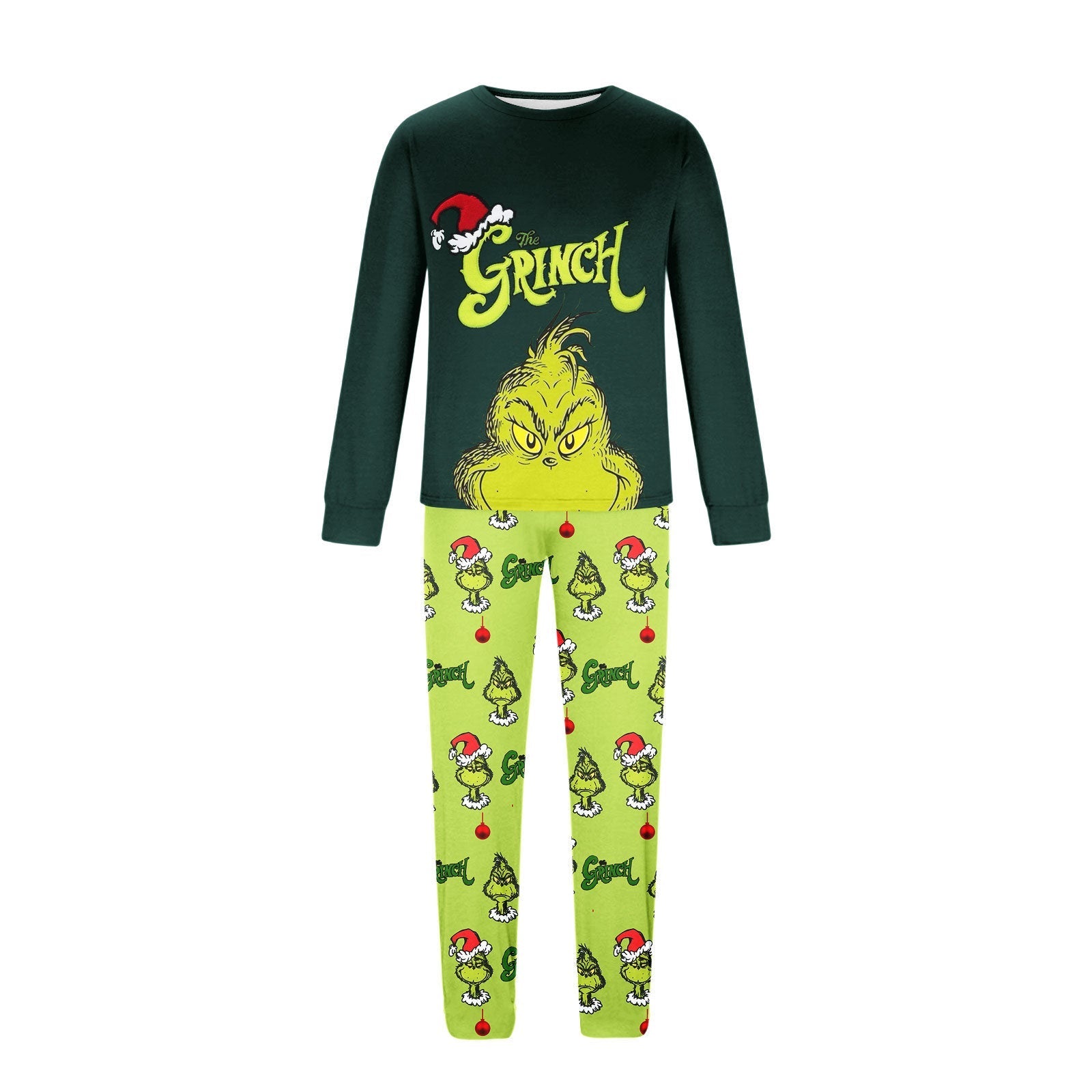 Schattige Groene Grinch Bijpassende Familie Kerst Pyjama's