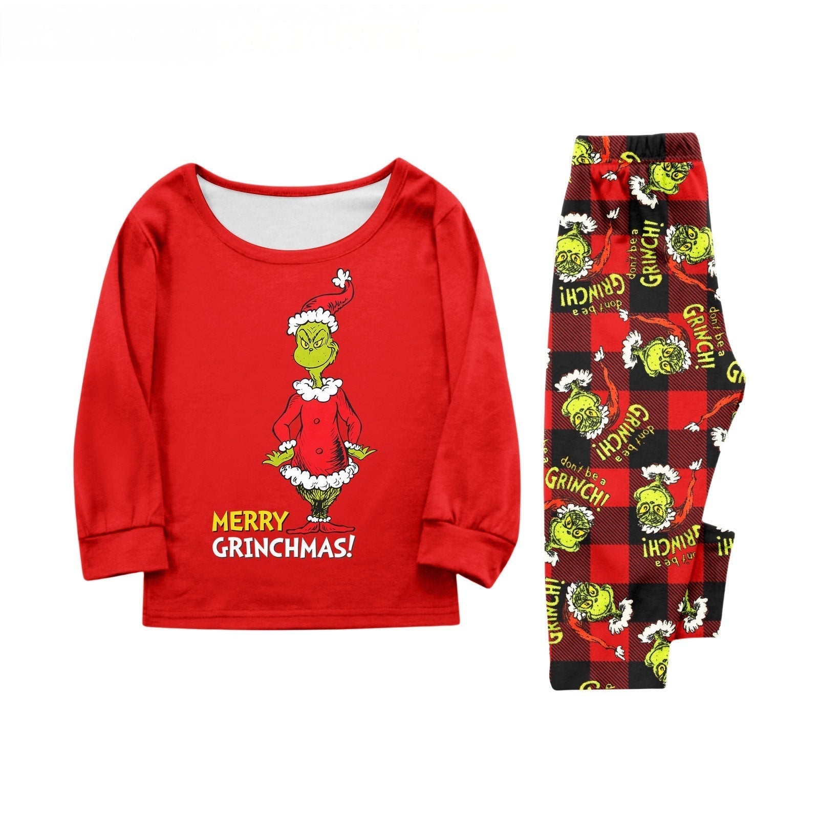 Rode Grinch Print Passende Familie Kerst Pyjama's