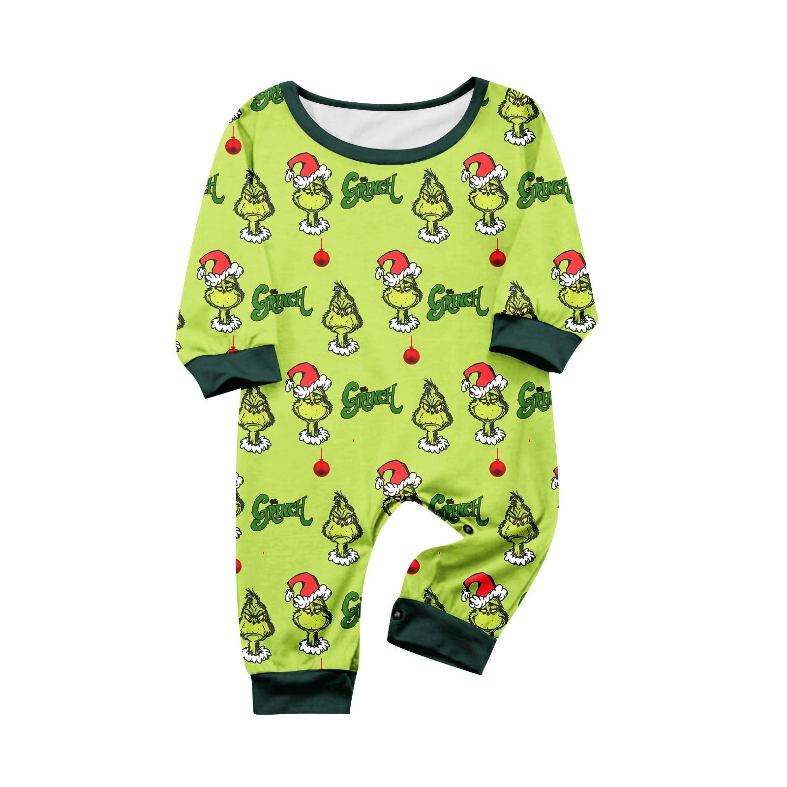 Schattige Groene Grinch Bijpassende Familie Kerst Pyjama's