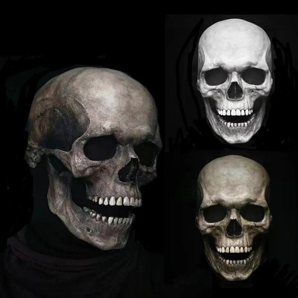 Halloween Schedelmasker Met Beweegbare Kaak Realistisch Latex Volledige Hoofd Kostuum