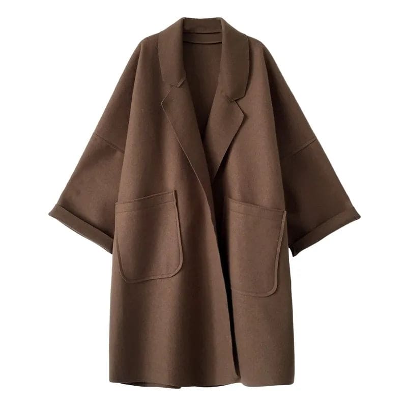 Aura Wolmix Trenchcoat – Oversized Damesjas met Elegante Snit