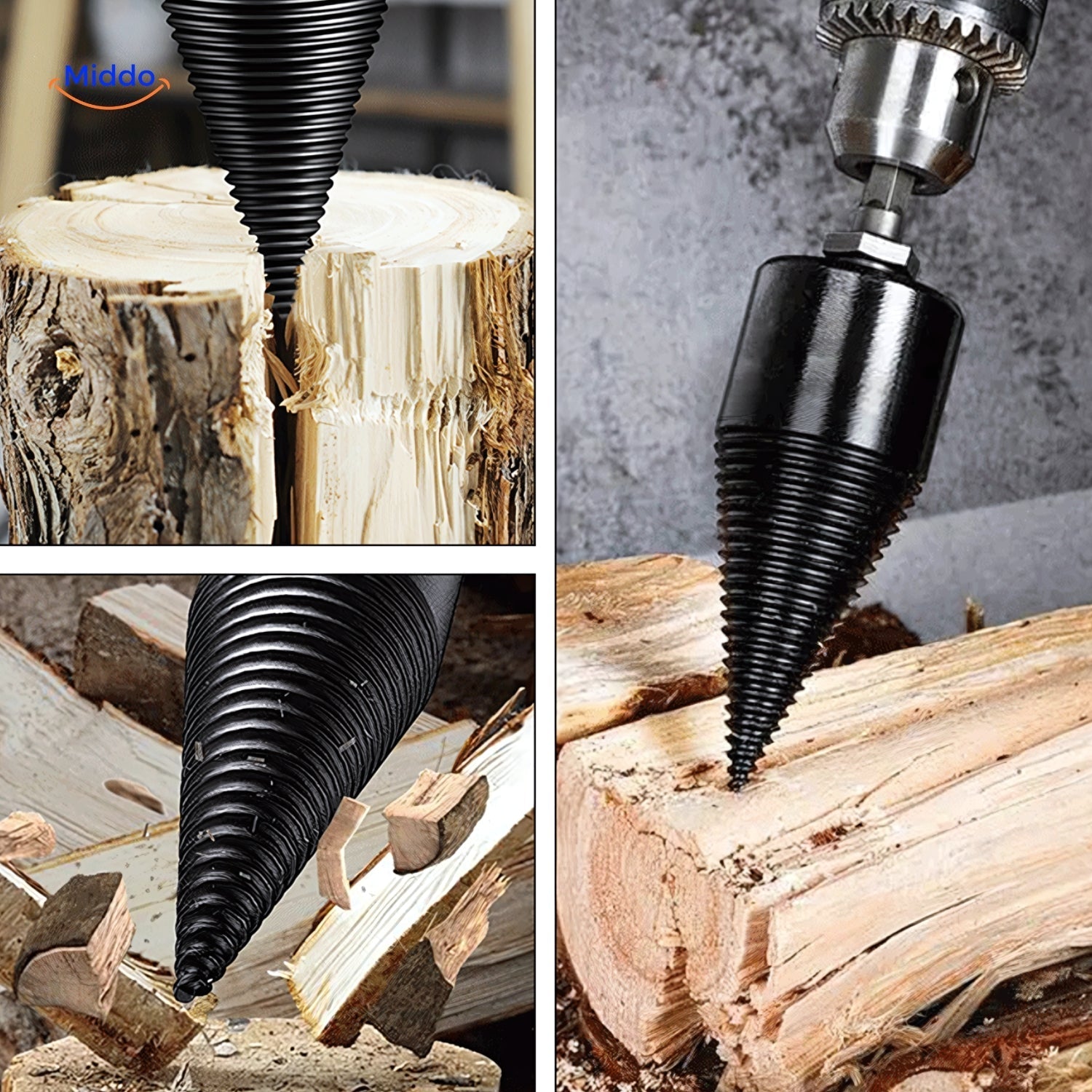 SplitMaster Spaltboormachine | Efficiënt houtsplitsen zonder bijl voor moeiteloos werken