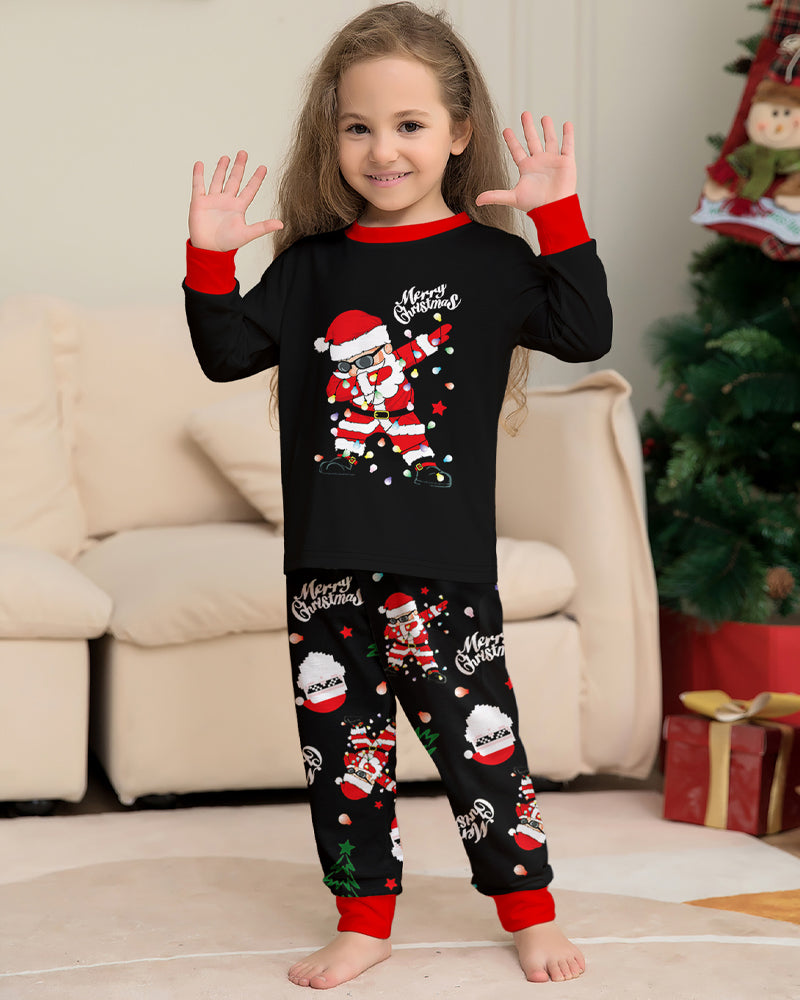 ClausJams | Ouder-Kind Pyjama Set met Santa Claus Lampje Print