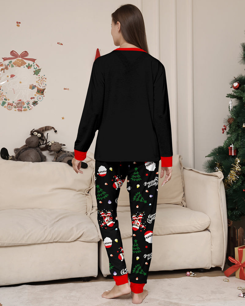 ClausJams | Ouder-Kind Pyjama Set met Santa Claus Lampje Print