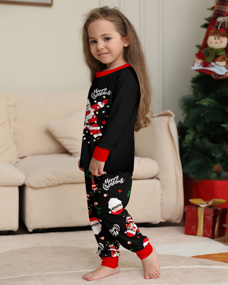 ClausJams | Ouder-Kind Pyjama Set met Santa Claus Lampje Print