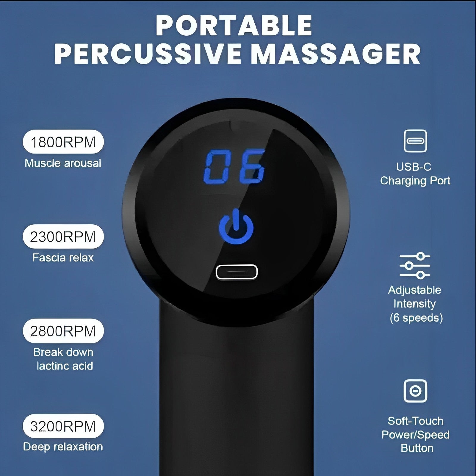 MuscleRelief Pro | Massagepistool met instelbare snelheid