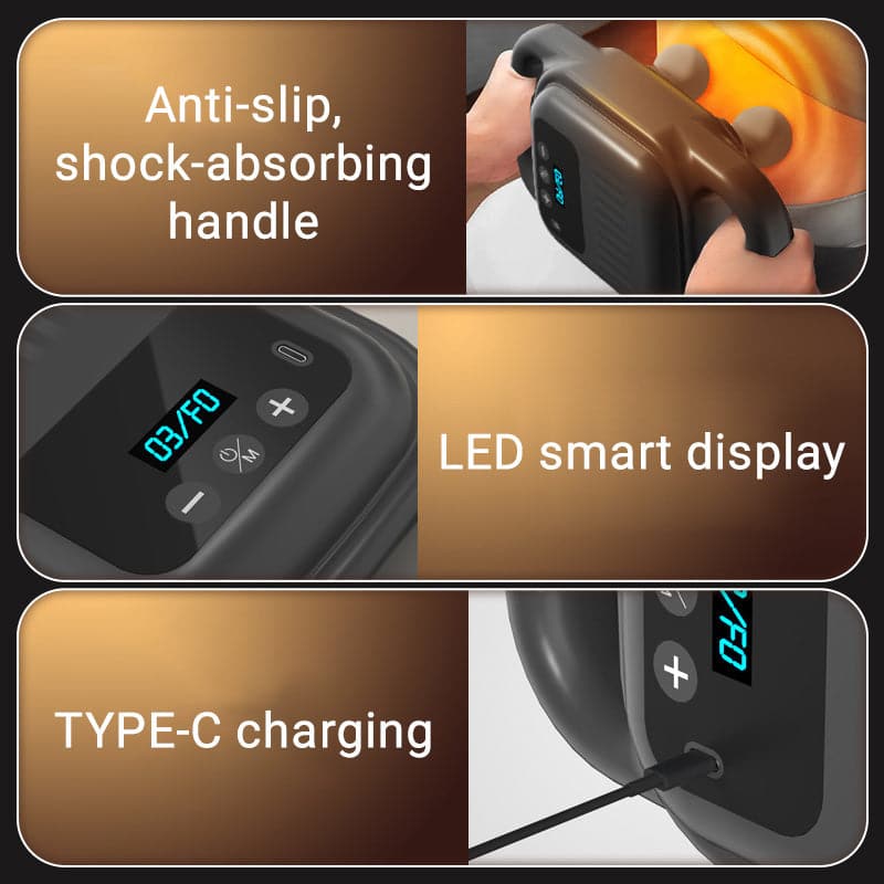 LuxuraPulse 4-Koppig Fascial Gun Massageapparaat | Verlicht spierspanning en bevorder herstel met luxe