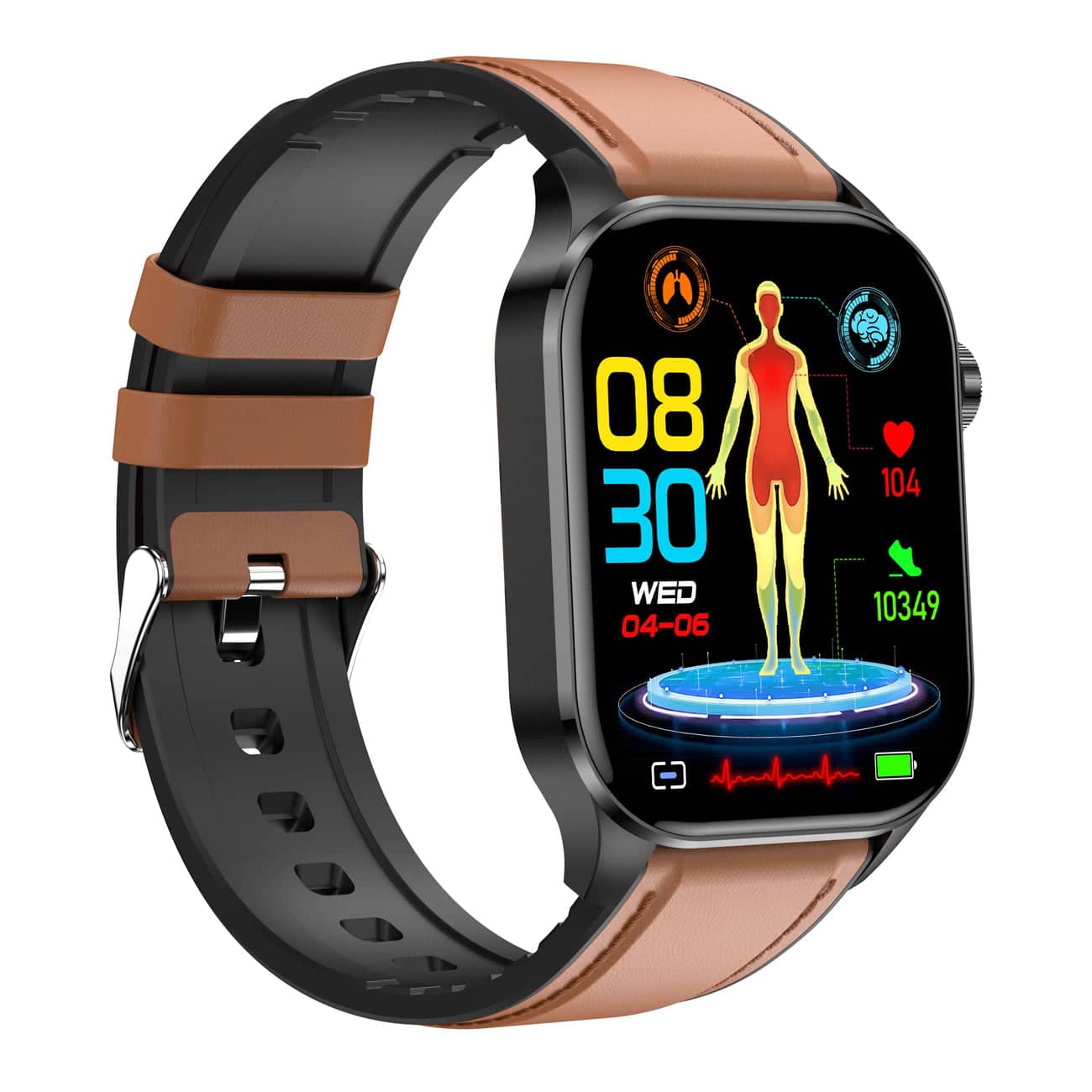 Smartwatch voor Gezondheid & Fitness – EKG, Bloeddruk, Hartslagmeting – Compatibel met iOS & Android