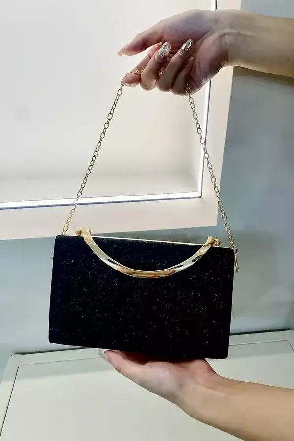 Dames Clutch Tas Zwart Één Maat Acryl